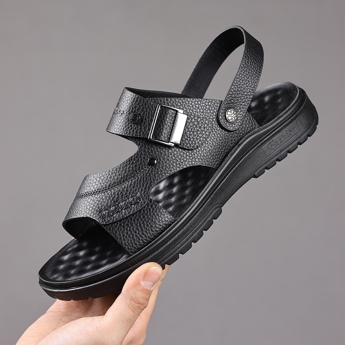 

Мужские сандалии для внешней торговли лето новые повседневные сандалии тренд мода уличные спортивные нескользящие пляжные туфли 39 чёрный