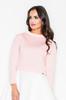 Bluza Pianka - Krótka Bluza Damska Ze Stójką Różowa M341 Rozmiar L