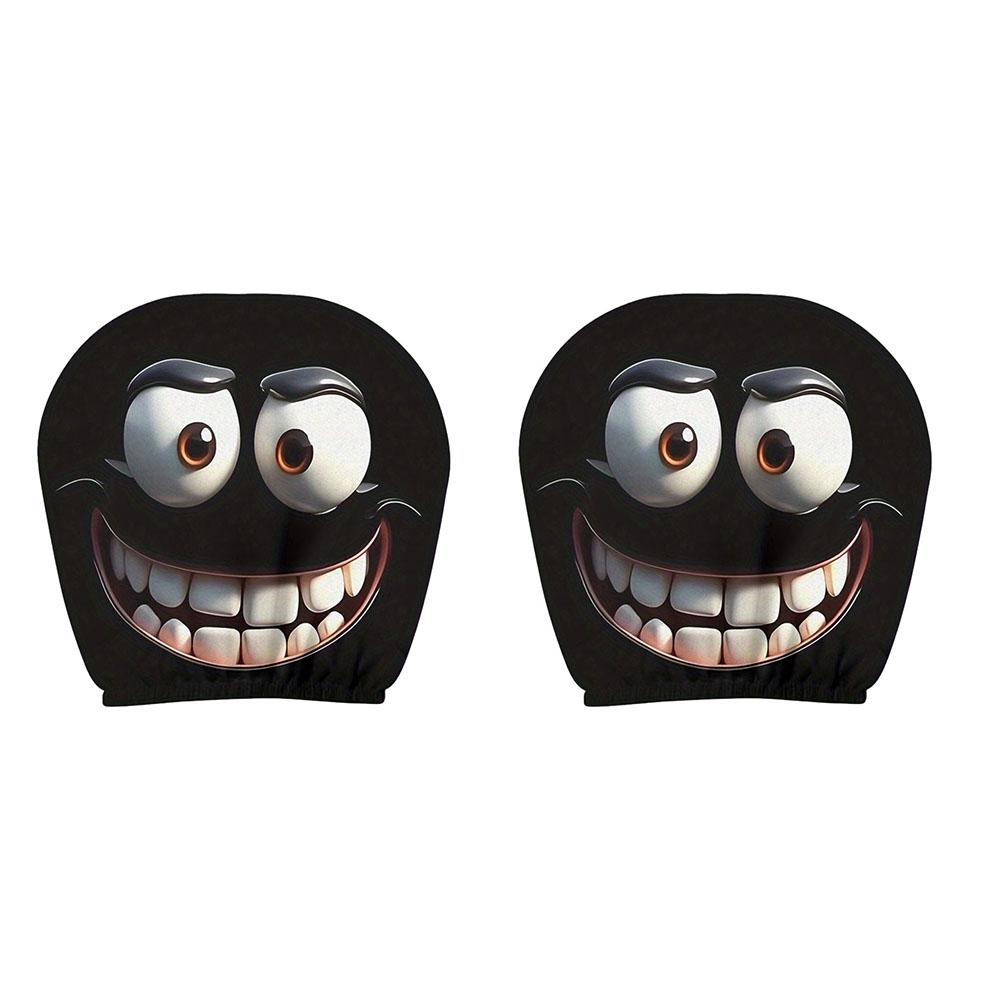 

Хэллоуин Украшение Черный Череп Принт Автомобильный Подголовник Чехол Универсальный Эластичный Жуткий Веселый Универсальный Чехол на Голову B1 -2pcs