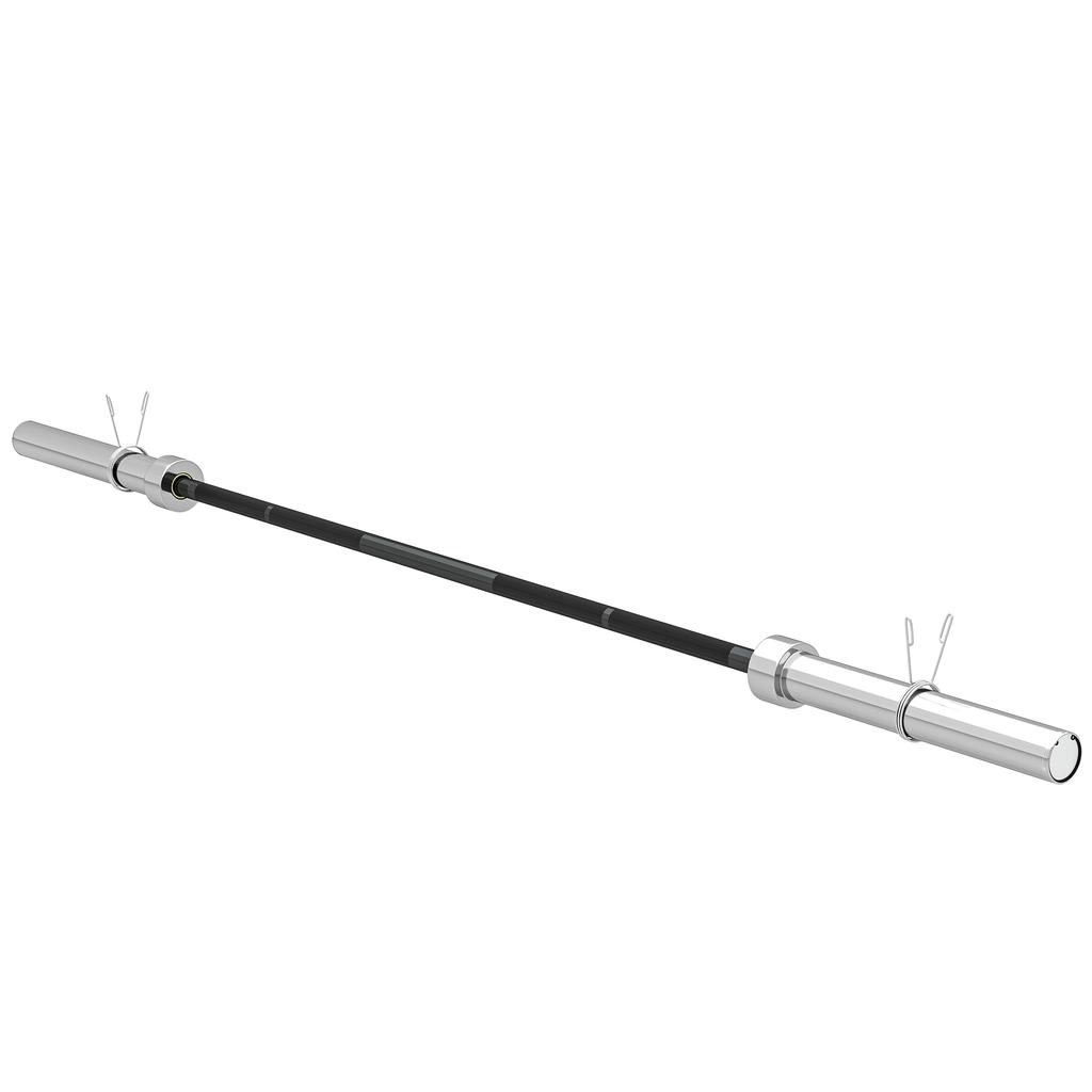 Steel Barbell 180 cm diameter 50 mm with 2 Clips Load 200 kg Weight Training Bar for diameter 5 cm Plates Fitness