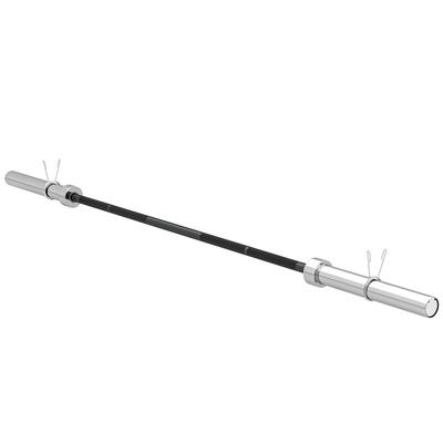 Steel Barbell 180 Cm Diameter 50 Mm with 2 Clips Load 200 Kg Weight Training Bar for Diameter 5 Cm Plates Fitness