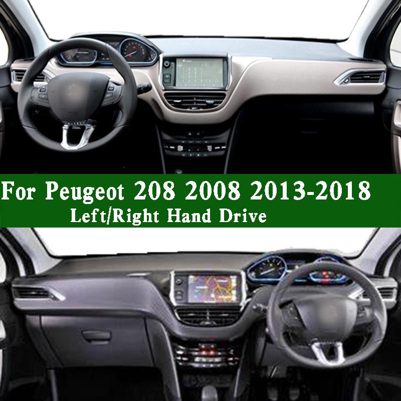 For Peugeot 2008 I Mk1 CU CA CC 2013-2018 Dashmat Dashboard Cover trument Panel Protective Pad Dash Mat Anti-Dirt Ornaments