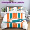 Miami Dolphins Pattern Bedding Quilt Set Quilt Cover Pillowcase Home Decoration Birthday Gift (1 * duvet cover + 2 * pillowcase, without core)
