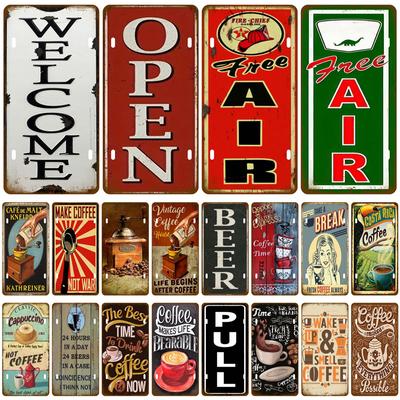 Retro Brand Metal Sign Welcome Coffee Cold Beer Bar Pub Cafe Home Wall Decor Tin Sign Crafts Plate Plaques Poster Art Decoration