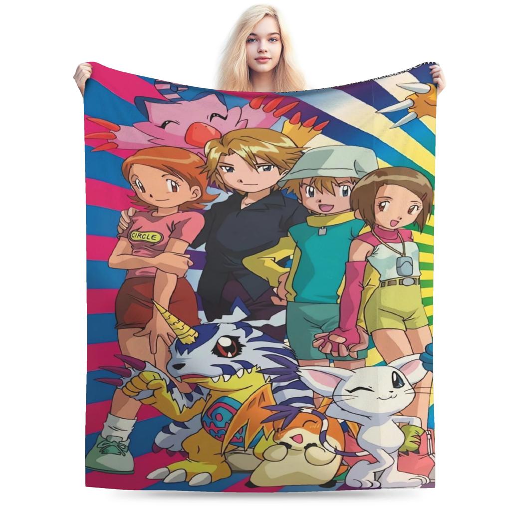 Digimon Adventure Blanket Quality Super Soft Bedding Throws Spring Children Home Decor Street Trend Bedspread