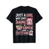 Just A Girl Who Loves Anime Ramen Sketching Japan Kawaii T ShirtComfortable Tee