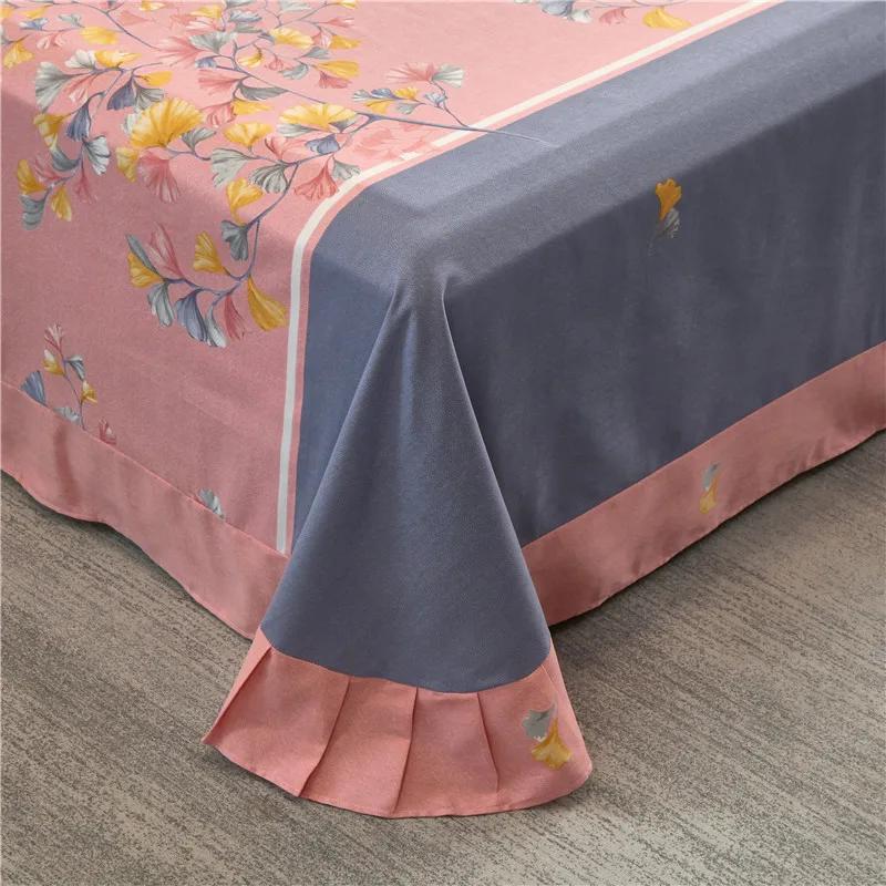 طقم مفروشات سرير أزهار بيضاء بسيطة 100% قطن فاخر فائق النعومة أغطية سرير وأغطية وسائد طقم مفروشات سرير كوين كينج ديكور غرفة نوم