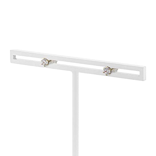 ESTELLE [Official] Women's Earrings, 18K Yellow Gold with Cubic Zirconia (Small), 0231-1074-0017-0000