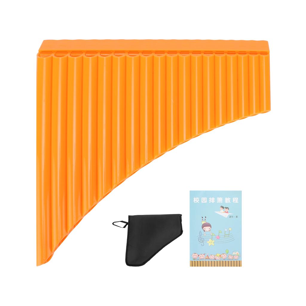 Pan Flute C Key with Cardboard Carrying Bag for Children Adults Beginners Teaching Staff Orange 18