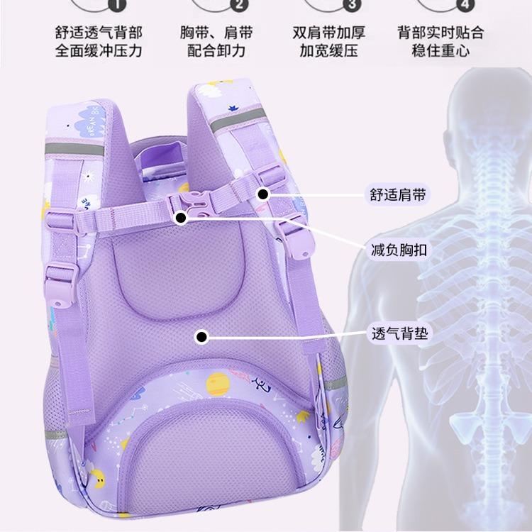 New Primary School Schoolbag Large Capacity Girls and Girls Cute Cartoon Spine Protection Children's Schoolbag