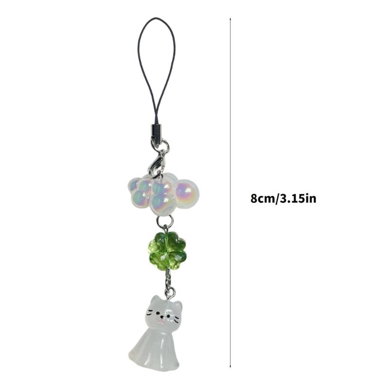 Whimsical Cat And Cloud Design Phone Strap Keychain With Sturdy Acrylic Material For Secure Phone Attachment And Stylish Accessory