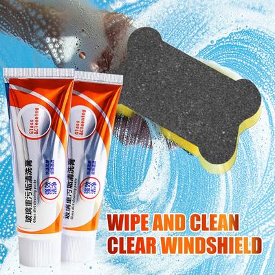 50g Car Glass Polishing Glass Oil Film Removing Paste Clean Polish Paste for Home Windows Auto Windshields Restoration Gloss