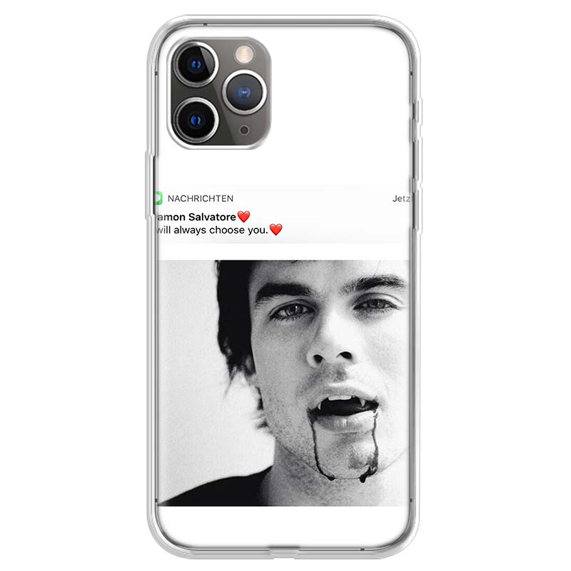 The Vampire Diaries Damon Salvatore Soft Phone Case For IPhone 18 11 17 Air 16E 16 Pro Max 15 + 14 Plus 13 Mini 12 Apple 7 SE 8 Fun