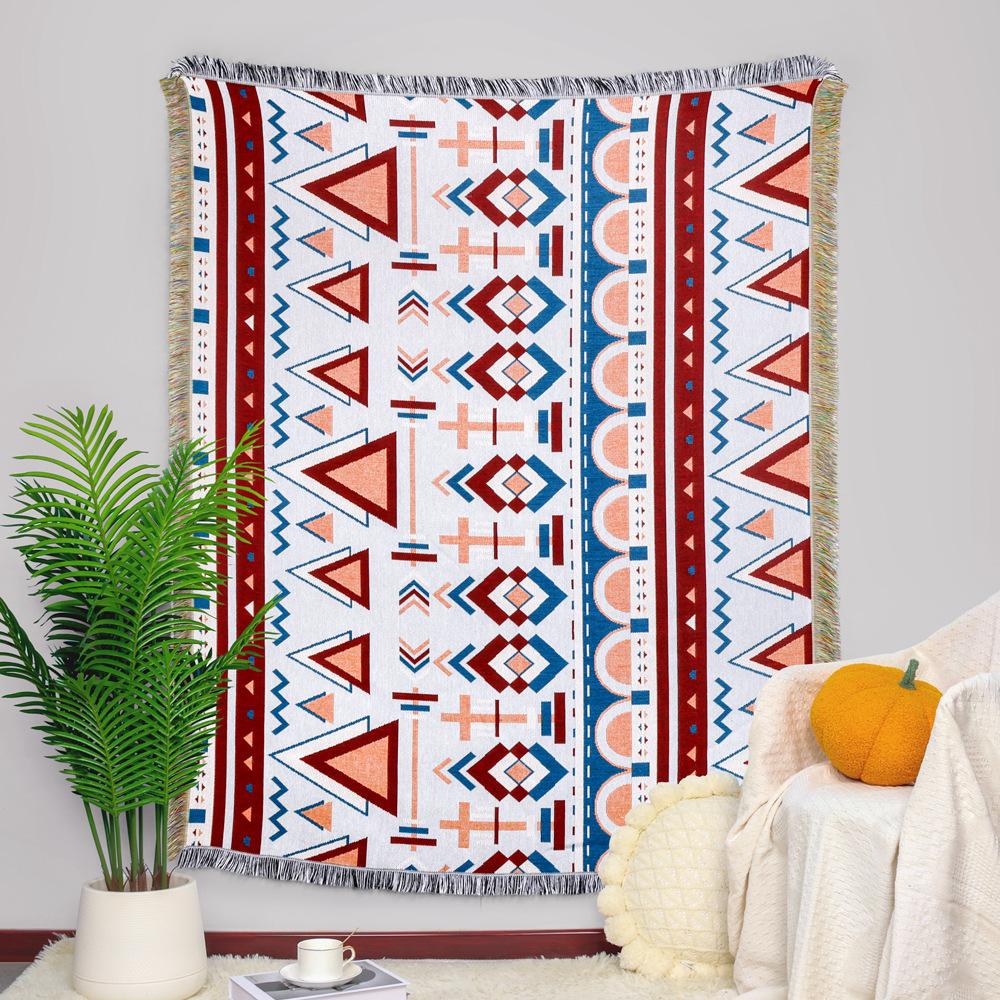 Outdoor Camping Blanket Moisture-proof Jacquard Picnic Mat Ins Wind Universal Cover Sofa Towel Thread Blanket