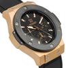 Watch 100m Waterproof Chronograph Date Display Rubber Belt Black X Pink Gold [HYAKUICHI 101] Men's