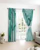 Green Turquoise Fluid Art Ripples Window Curtain Bedroom Decor Curtain Panel Curtains for Living Room