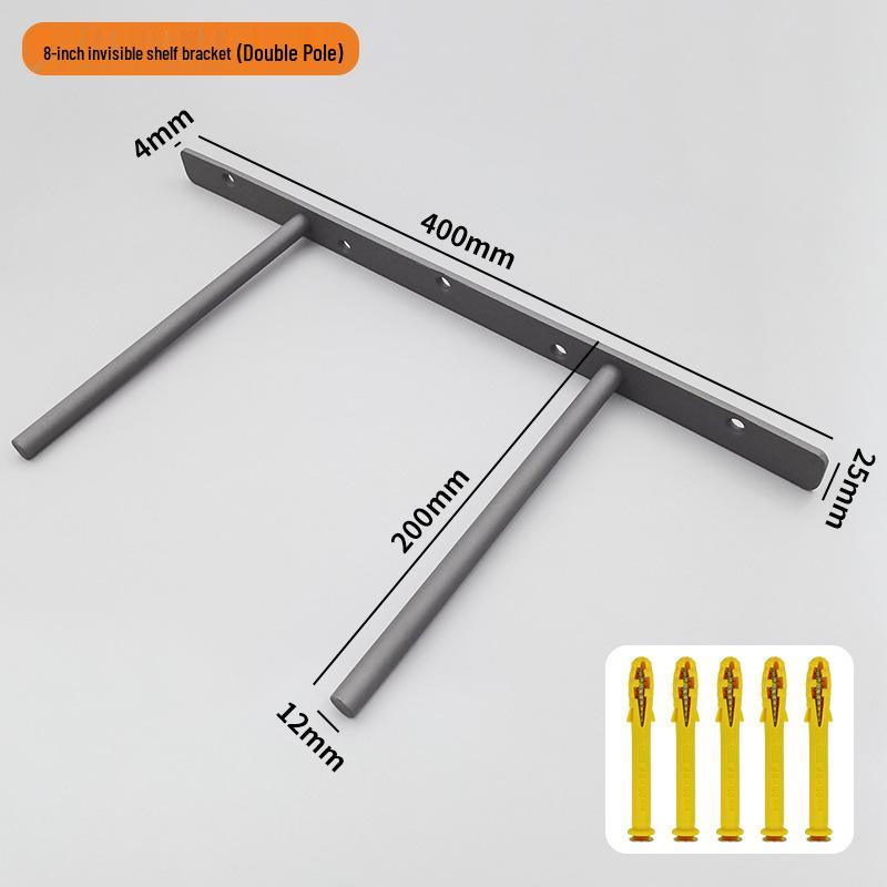 T-Shaped Invisible Shelf Bracket: Wall Mount Bookshelf & Storage Support.
