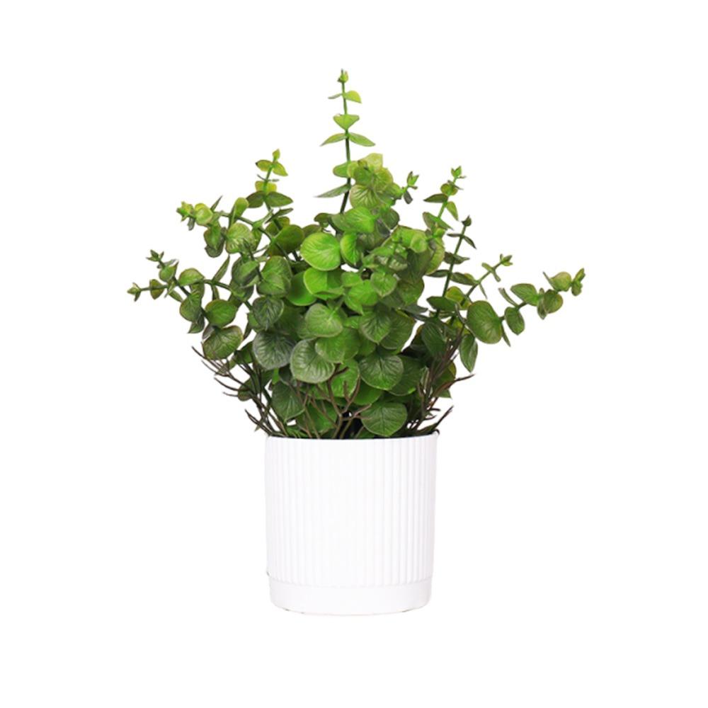 Green Simulation Plant Potted Green Grass Lifelike Grass Flowerpotted Desktop Ornament Windowsill