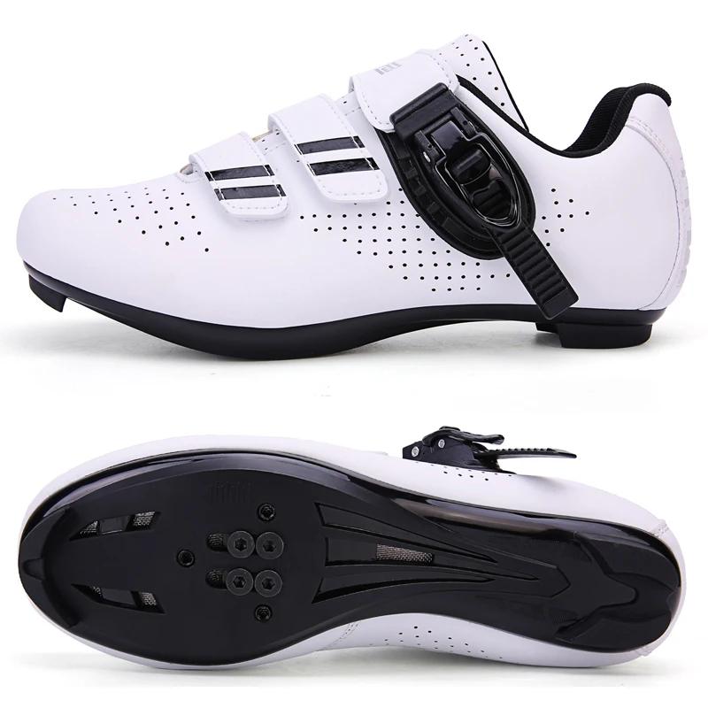 

Мужская обувь для шоссейного велоспорта, самоблокирующиеся сверхлегкие скоростные ботинки для гоночного велосипеда, кроссовки для велосипеда, дышащие шипы Spd, обувь для велоспорта 40