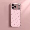Cute Cherry Pattern Pink Metallic Tempered Glass Phone Case For iPhone 11 12 13 14 15 16 17 Pro Max 15 14 Plus 17 Air 16E Cover