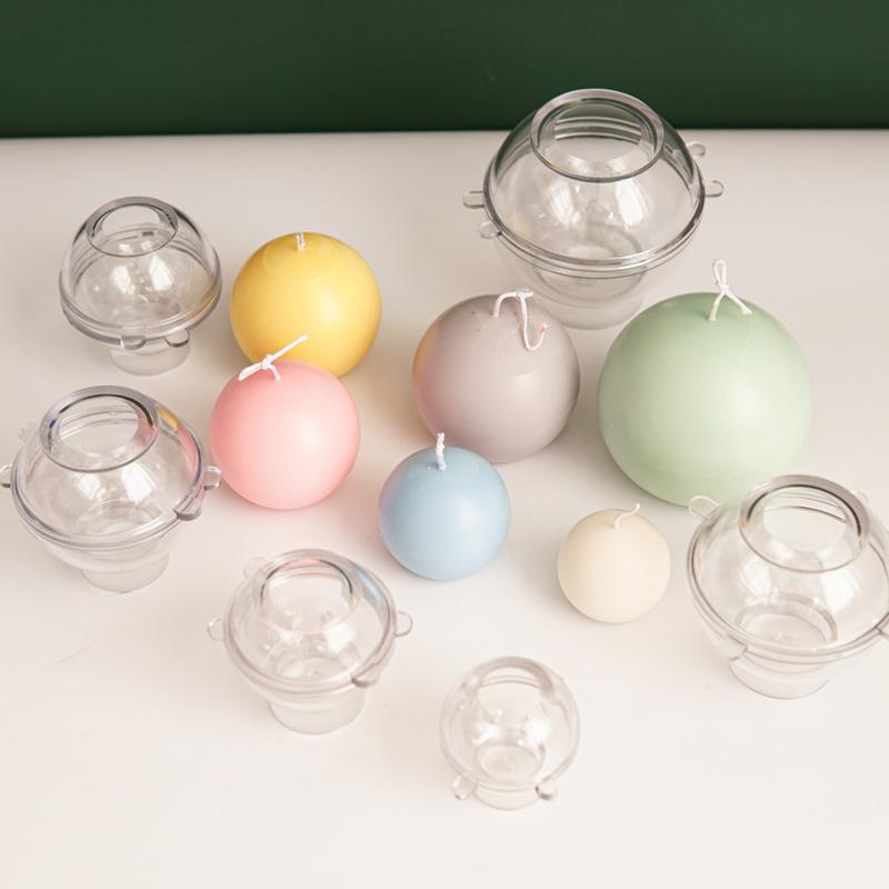 5-10cm Spherical Candle Plastic Mold DIY Handmade Cylindrical Planetary Series Aromath Candle Making Supplies Acrylic Mold Kit