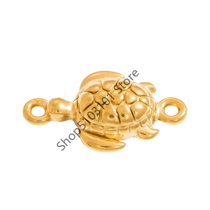 Gold Ocean Animal Turtle Shell Conch Starfish Diy Charms For Jewelry Making Bulk Stainless Steel Charm Pendant Necklace Making