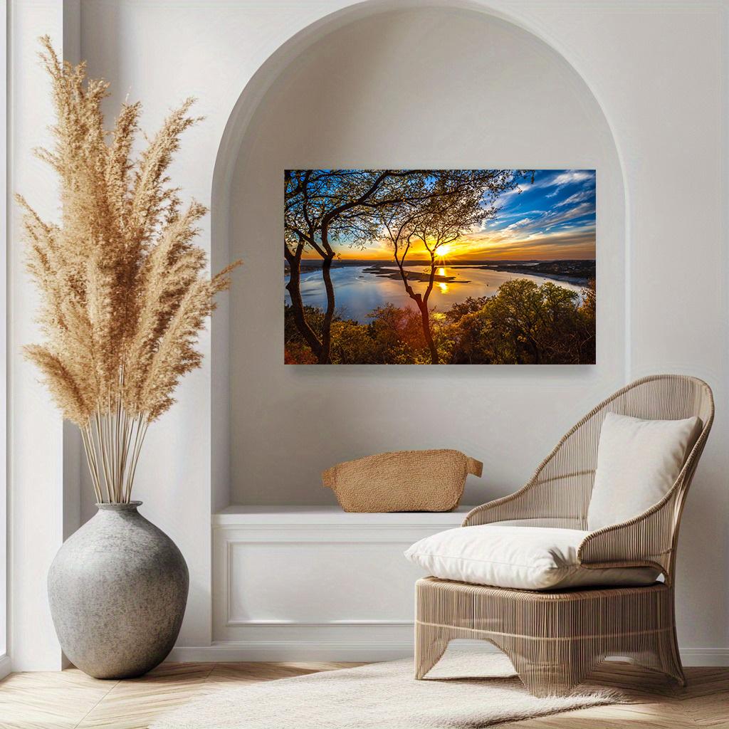 Sunrise Forest Wall Art Canvas Painting Modern Natural Landscape Posters and Prints Wall Pictures for Living Room Home Decor