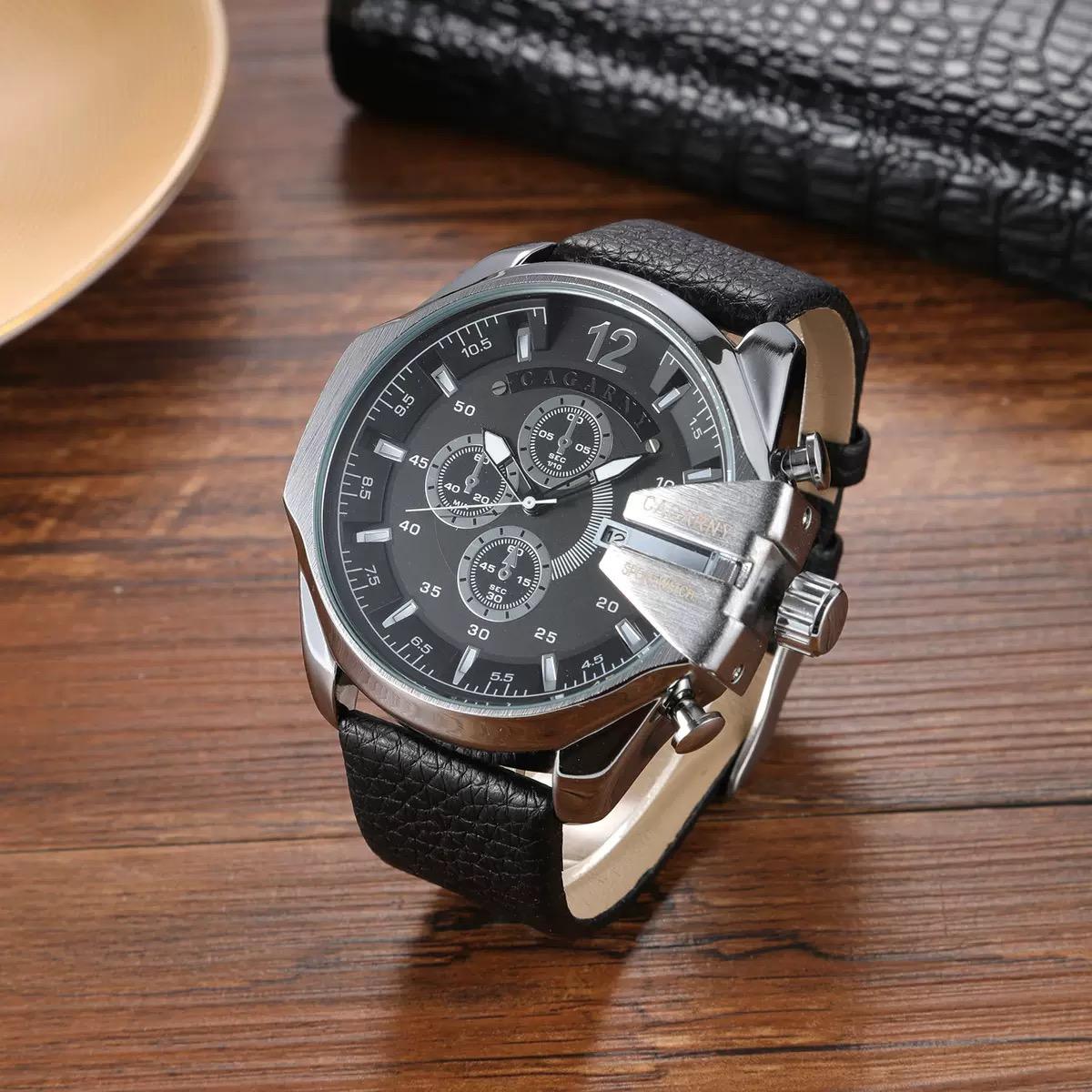 

Высококачественные спортивные часы для мужчин Бренд Cagarny Большой циферблат Кварцевые Синие Деловые Наручные часы Relogio Masculino Relojes Hombre