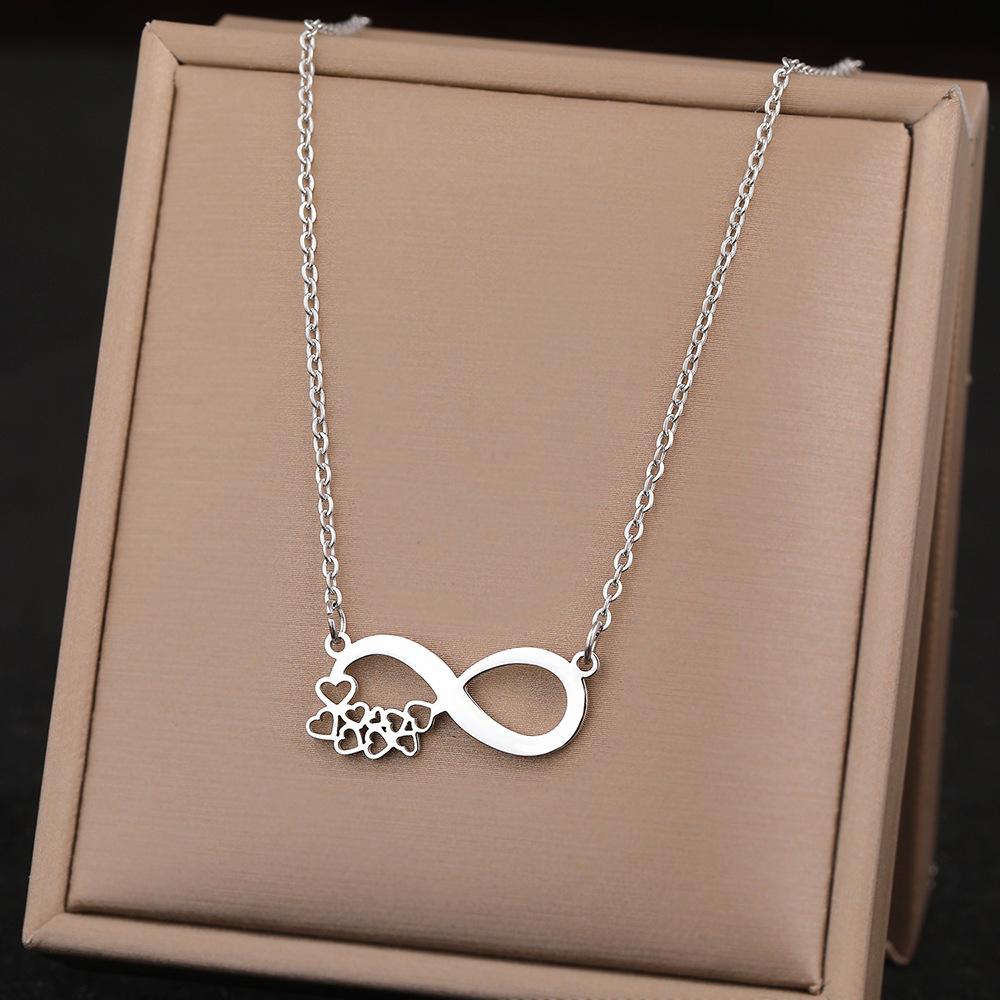 Figure Eight Short Stainless Steel Necklace - Women's Clavicle Chain