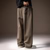 High-end American retro trendy brand drape casual pants men's winter velvet straight splicing elastic sports sweatpants men