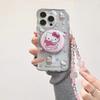 Magnetic Hello Kitty Holder Bracelet Case For Samsung Galaxy S26 Ultra S25 S24 S23 S22 Plus Ultra FE Flip 7 6 5G Korean Casing