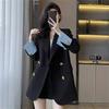 Damen Herbst 2025 Einreihiger Revers-Blazer - Langarm, Polyester, mit Taschen für den Arbeitsweg