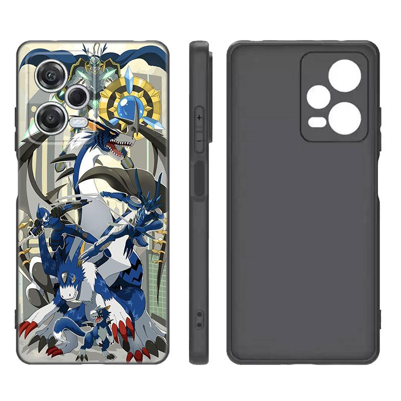 Digital Monster Digimon Black Silicone Phone Case For Xiaomi Redmi Note 9 10 11 11S 11T 12 13 Pro 5G Plus 9S 10S 12S