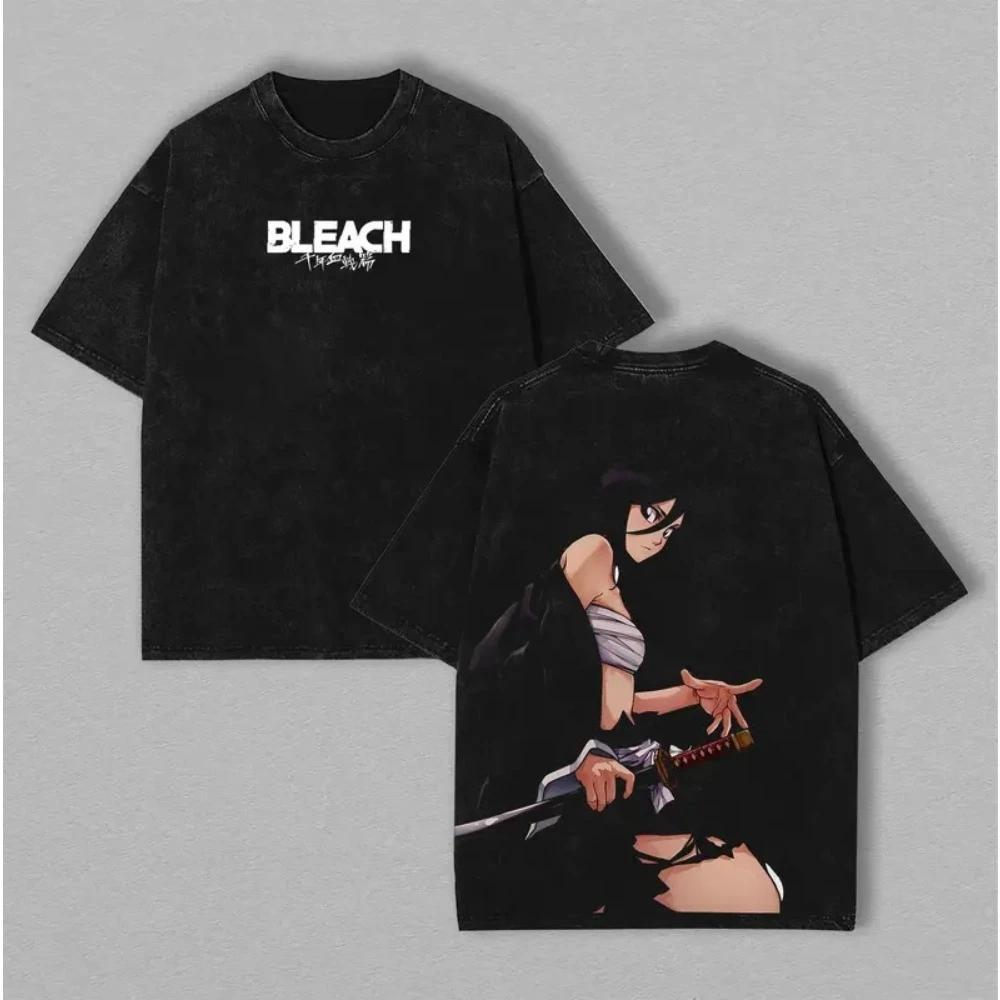T-shirt Stampata BLEACH Nelliel Tu Odelschwanck Uomo Donna Cotone Lavato Magliette Manga Vintage T-shirt Harajuku Manica Corta T-shirt