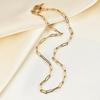 Spilla Rettangolare in Oro 18K Collana Semplice in Acciaio Inossidabile con Chiusura OT da Donna