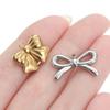 2pcs/Lot Multiple Styles Stainless Steel Bow Shape Charm Pendants for Earrings Necklace Pendant DIY Jewelry Making Accessories