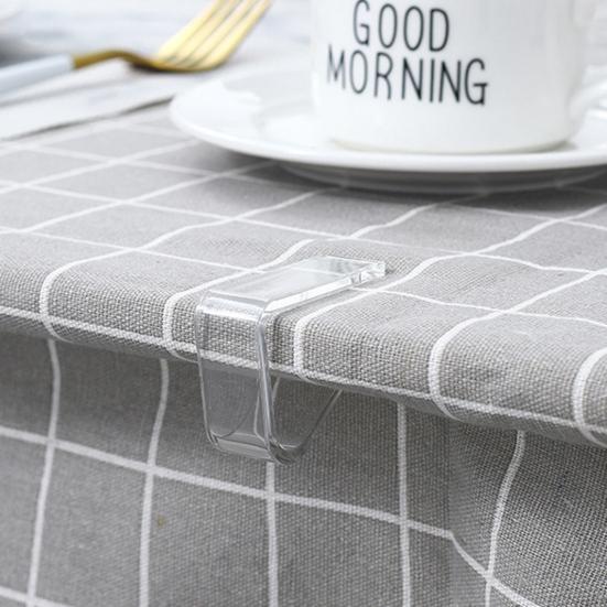 24Pcs Clear Tablecloth Clips Reusable Simple Installation Windproof Transparent Clamps Table Cover Holders