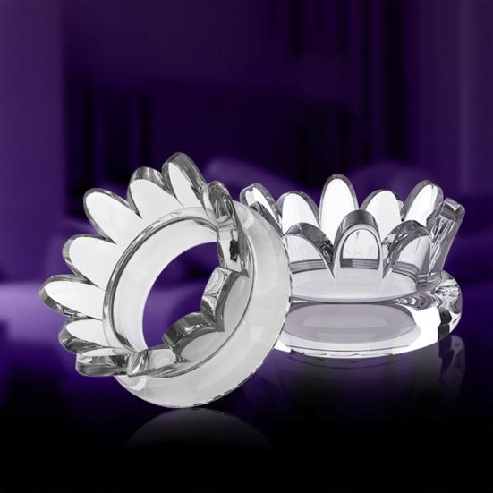 Pineapple-Textured Delay Ring Male Endurance Pleasure Enhancer with Dual Stimulation Transparent Reusable Discreet Couples Toy for
