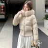 Winter new women's large fur collar cotton-padded clothes women's short fashion down cotton clothes thickened small warm jacket tide