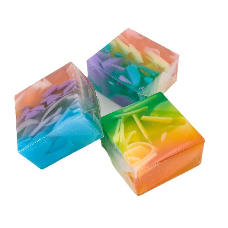 Colorful Jelly Handmade Lavender Soap: Oil-Control, Moisturizing Facial Cleanser and Essential Oil Shower Soap