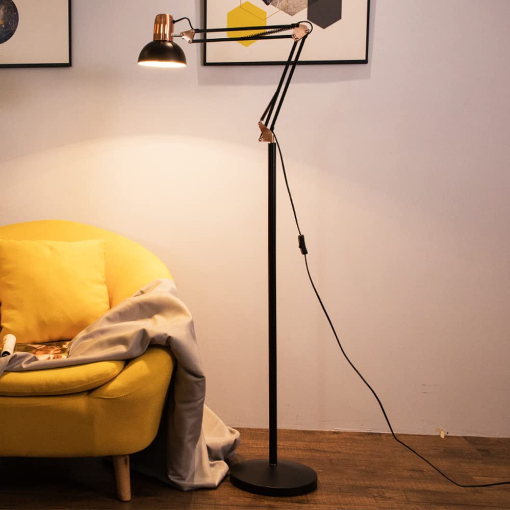 Makilight LED Floor Lamp, 12W, Arm-Mounted Floor Light, 3-Level Dimming Mode, Stepless Dimming, LED Bulb Included, Floor Stand, Ambient Lighting,