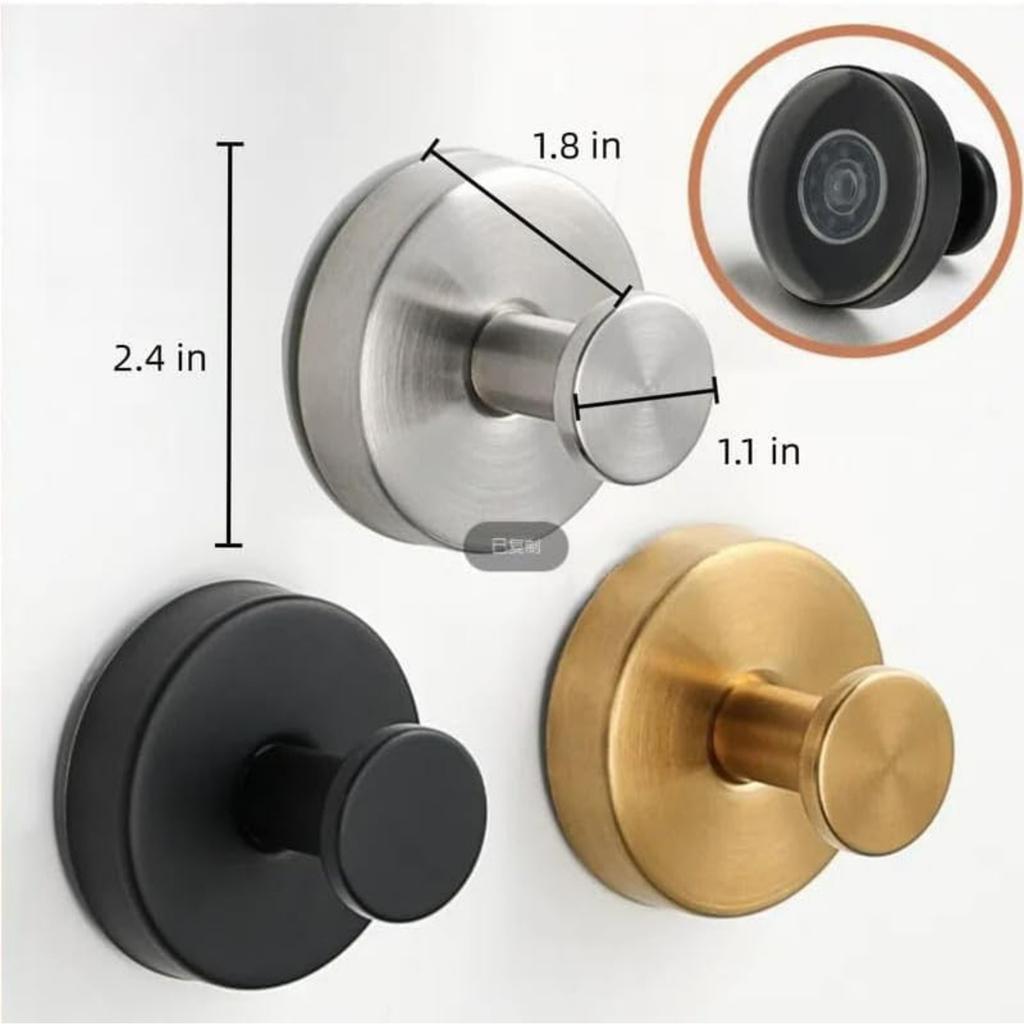 Suction Cup Hooks for Wreaths on Glass, Upgrade No-Drill Shower Hooks for Shower, Removable Reusable Stainless Steel Waterproof Suction Cup Hook