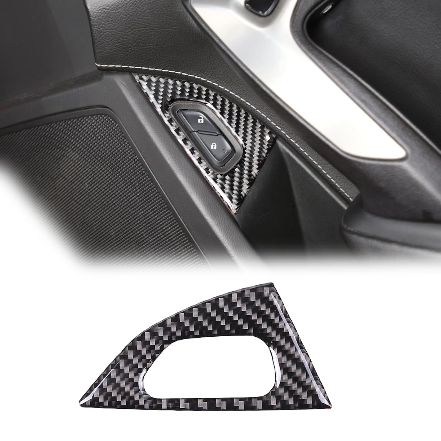 

Sekhyna Co-Pilot Door Lock Button Cover Trim Compatible with Corvette C7 Stingray 2014-2019 Soft Carbon Fiber 1PCS C7 Interior Door Console Black Carbon
