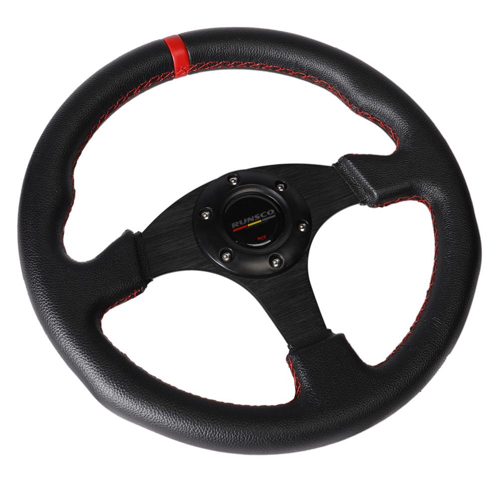330mm/13 İnç Düz Direksiyon Simidi Alüminyum+PVC Drift Simülasyon Yarış Oyunu Direksiyon Simidi Evrensel