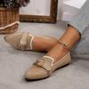 Spot Foreign Trade Thin Pointed Large Size Flat Single Shoes Fly Weaving One Pedal Bow Casual Breathable Women's Shoes