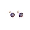 Lux Purple Zircon Spiral Earrings – Niche, No-Remove Design, Style with Personality