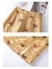 Women's Pink Chinese-Style High Waist Slit Print A-Line Skirt - Spring 2026