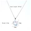 Blue Ocean Moonstone Moon Flower Titanium Steel Zircon Clavicle Necklace For Women