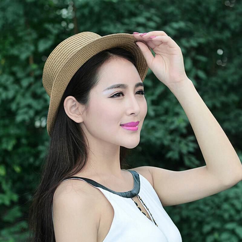 Beige New Fashion Flat Sun Hat Women's 
