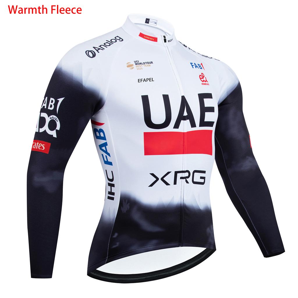 New Long Sleeve Cycling Jersey Bike Maillot Pants UAE Team Themal Fleece Ropa Ciclismo Winter Pro Bicycle Jacekt Clothing